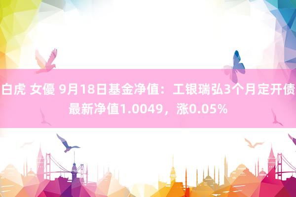 白虎 女優 9月18日基金净值：工银瑞弘3个月定开债最新净值1.0049，涨0.05%