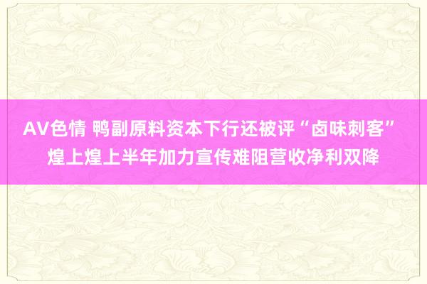 AV色情 鸭副原料资本下行还被评“卤味刺客” 煌上煌上半年加力宣传难阻营收净利双降