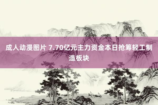 成人动漫图片 7.70亿元主力资金本日抢筹轻工制造板块