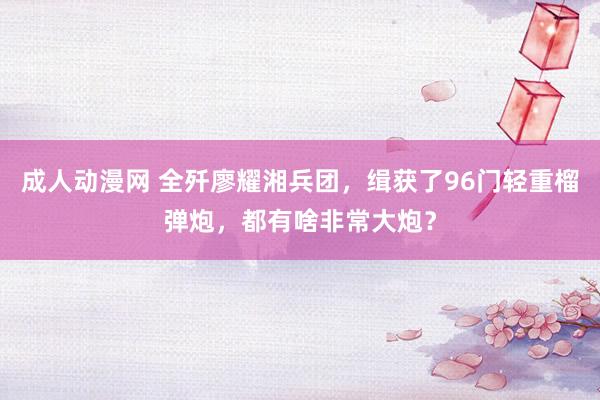 成人动漫网 全歼廖耀湘兵团，缉获了96门轻重榴弹炮，都有啥非常大炮？