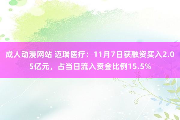 成人动漫网站 迈瑞医疗：11月7日获融资买入2.05亿元，占当日流入资金比例15.5%