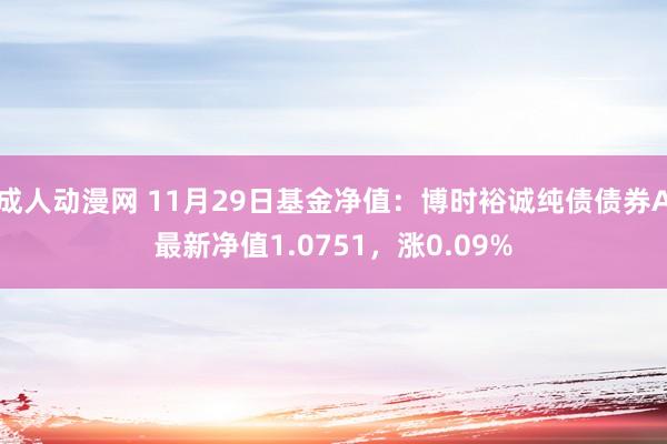 成人动漫网 11月29日基金净值：博时裕诚纯债债券A最新净值1.0751，涨0.09%