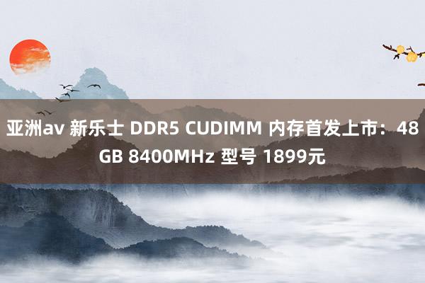 亚洲av 新乐士 DDR5 CUDIMM 内存首发上市：48GB 8400MHz 型号 1899元