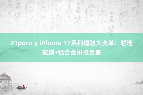 91porn y iPhone 17系列规划大变革：遴选玻璃+铝合金拼接后盖