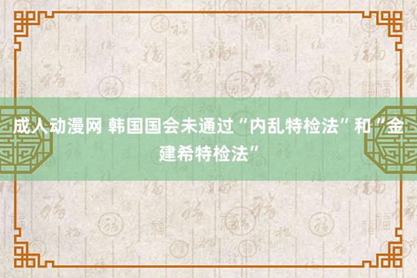 成人动漫网 韩国国会未通过“内乱特检法”和“金建希特检法”