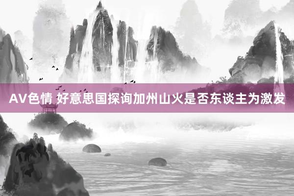 AV色情 好意思国探询加州山火是否东谈主为激发